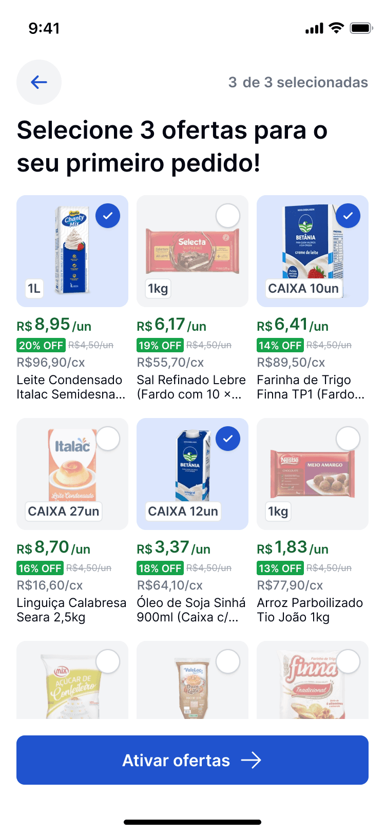 Praso mobile flow screen