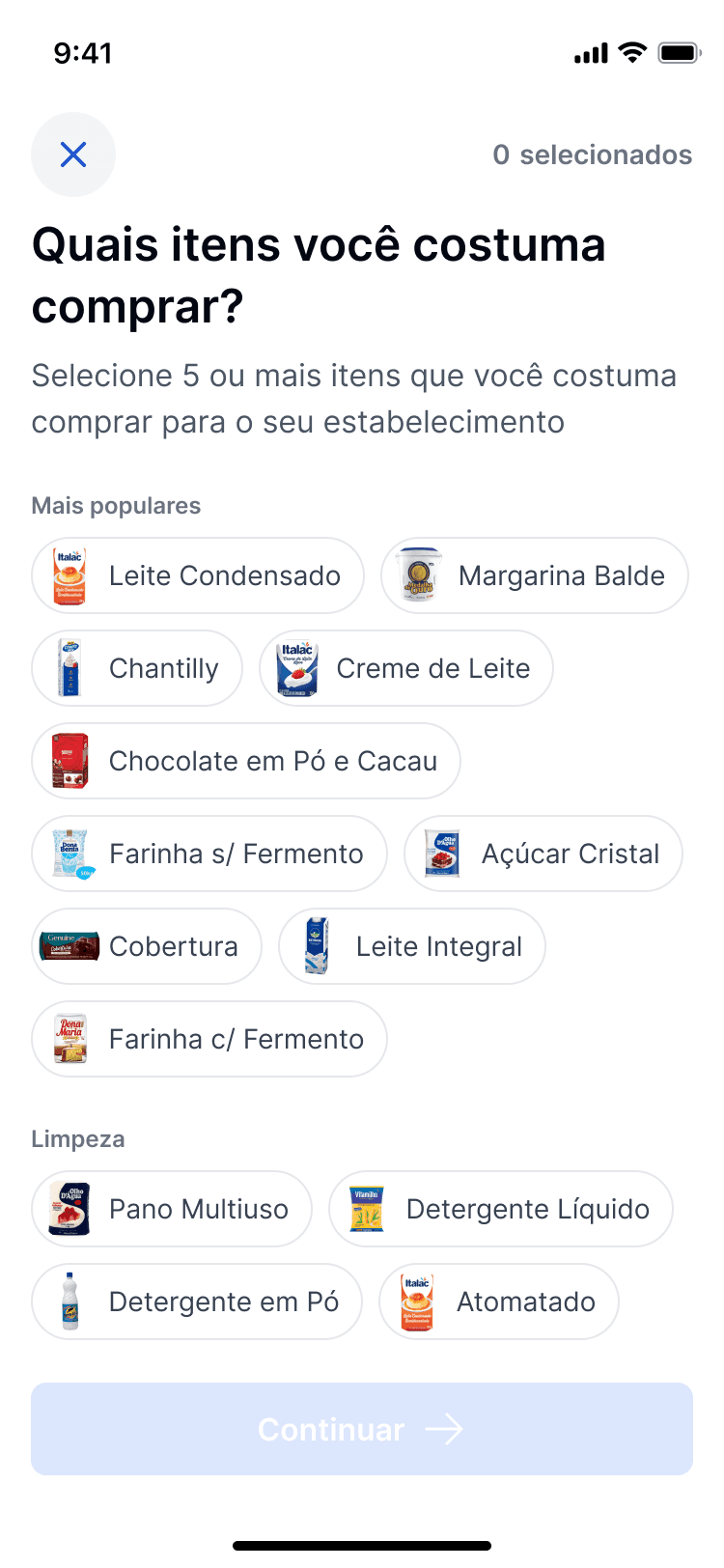 Product preference screen